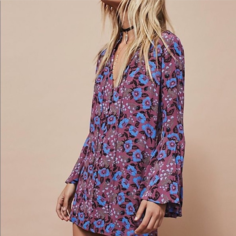 Free People Floral Tunic Dress Small